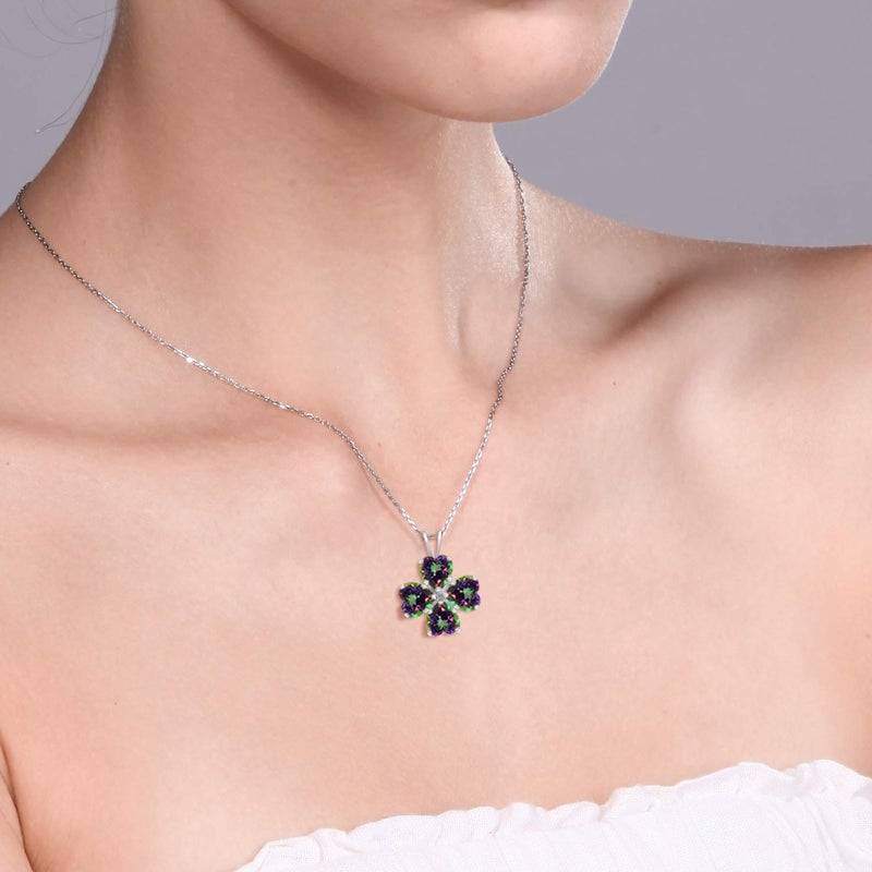 Gem Stone King Green Mystic Topaz Heart Pendant Necklace for Women | 925 Sterling Silver | Gemstone Birthstone | With 18 Inch Silver Chain | Fine Jewelry Gifts for Her Mom Women Wife - Image 2